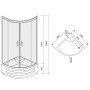 TISZA MELY душевая кабина 90*90*200см, на глубоком поддоне, профиль белый, стекло 