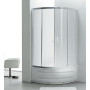 TISZA MELY душевая кабина 90*90*200см, на глубоком поддоне, профиль белый, стекло 