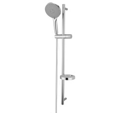 NETKA штанга душевая L-90 см, мыльница, ручной душ 3 реж, шланг 1,5 м полимер с мет.эффектом вращ.конус (Anti-Twist), карт.короб.