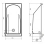 COMFORT PLUS ванна 170*75см прямоугольная, с ручками, с ножками SNC1