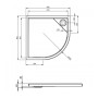 MALAGA Rondo Compact поддон полукруглый 90*90 с интегрированной панелью выс.13,5 см, с сифоном