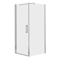 RUDAS душевая кабина 90*90*200 см, квадратная, распашная, левая, стекло прозрачное (стекла+двери)