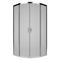 REKORD душевая кабина 90см, полукруглая, прозрачное стекло, профиль серебристый металлик
