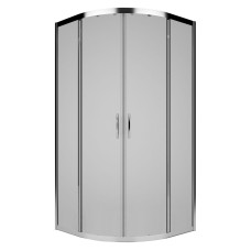 REKORD душевая кабина 90см, полукруглая, прозрачное стекло, профиль серебристый металлик