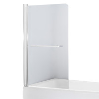 Шторка на ванну 80*150см, стекло прозрачное, левая