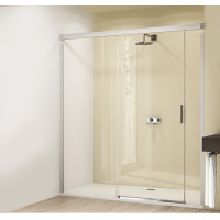 DESIGN ELEGANCE дверь раздвижная  160х190 см (проф гл хром,стекло прозр Antipl) Функция Soft-Open-/Soft-Close