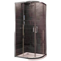 X1 кабина душевая 90*90см полукруглая, профиль глянцевый хром, стекло прозрачное