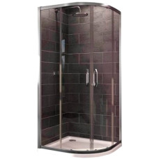 X1 кабина душевая 90*90см полукруглая, профиль глянцевый хром, стекло прозрачное