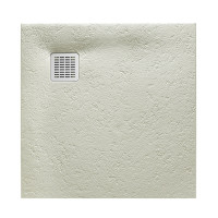 TERRAN поддон 90*90см ультраплоский, из искусственного камня Stonex, в комплекте с трапом и сифоном, цвет цемент