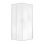 VI`Z душевая кабина 80~90*185см квадратная (стёкла + двери), регулируемый белый профиль, стекло 