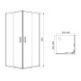 VI`Z душевая кабина 80~90*185см квадратная (стёкла + двери), регулируемый белый профиль, стекло 