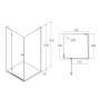 BENITA душевая кабина 90*90*200см, квадратная, левая, поддон (PUF) 5 см с сифоном, распашная, профиль хром, стекло прозрачное