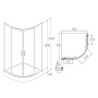 FIESTA душевая кабина 90*90*200см на мелком поддоне, профиль хром, стекло прозрачное