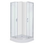 FIESTA душевая кабина 90*90*200см на мелком поддоне, профиль хром, стекло прозрачное