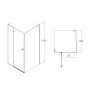 BENITA душевая кабина 90*90*195см, квадратная (стекла + двери), левая, распашная, хром, прозрачное