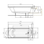 OPAL PLUS ванна 170*70см прямоугольная, без ножек