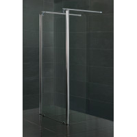 Стенка c подвижным профилем 350*1900 мм, каленое прозрачное стекло 8мм