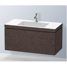 VERO AIR тумба 100*48см, с раковиной, без перелива, с 1м отверстием под смеситель, цвет дуб тёмный брашированный (72)