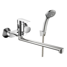 LOTUS смеситель для ванны однорычажный, переключатель ванна/душ встроен в корпус, L-излив