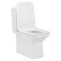 LEON компакт: унитаз 61*35*79см напольный Rimless, гориз. выпуск, нижний подвод, бачок 3/4,5л, сиденье Slim slow-closing