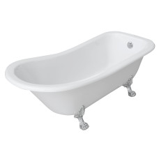 Ванна 176*73*73/58см, отдельностоящая, на львиных лапах, серебро