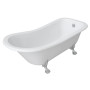 Ванна 176*73*73/58см, отдельностоящая, на львиных лапах, серебро