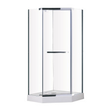 TALÁNY душевая кабина 90*90*205 см, на поддоне 15 см, профиль хром, стекло прозрачное 10 мм
