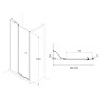 CAPITAL дверь душевая 90*195см, одностворчатая, с недвижимой частью