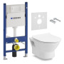 Набор инсталляционный: FIESTA Rimless унитаз подвесной, сиденье Slim slow-closing, 458.126.00.1 Geberit Duofix инсталляция для унитаза, без клавиши