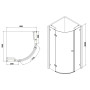 DE LA NOCHE душевая кабина 90*90*200см (стекла + двери) угловая, левая, распашная, стекло прозрачное 8мм с Nano покрытием