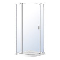 ORLANDO душевая кабина 90*90*205см, на мелком поддоне, распашная, хром, стекло прозрачное 6мм