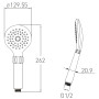Душ ручной 130 мм, 2 режима