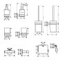 LOGIS набор аксессуаров: крючок двойной, диспенсер, держатель туалетной бумаги, стакан, туалетная щётка (41725000+41714000+41723000+41718000+41722000)