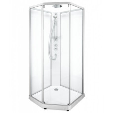 SHOWERAMA 10-5 Comfort  душевая кабина пятиугольная 100*100см, профиль серебристый, прозрачное стекло/ матовое стекло