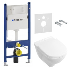 Комплект: O.NOVO DirectFlush унитаз подвесной 5660HR01 с сид. soft-close + Geberit Duofix 458.126.00.1