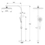 Система душевая без смесителя (верхний душ 250 мм, ручной душ 120 мм 3 режима, шланг)