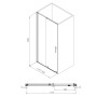TEO душевая кабина 117,5*87,5*200см (стекла + двери), раздвижная, хром, стекло прозрачное 8мм