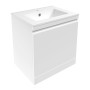 ORLANDO комплект мебели 60см белый: тумба подвесная со скрытым ящиком + умывальник накладной арт 13-01-042A