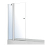 Шторка на ванну 120*140см, с одним неподвижным элементом и поворотным на 180°, с подъемом, прозрачное стекло 6мм, с креплением со стены и ручкой