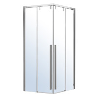 AIVA душевая кабина 100*100*195см (стекла + двери), раздвижная, хром, прозрачное стекло 8мм