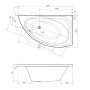 BLATNA ванна 170*100*52см асимметричная, правая, без ножек, акрил 6мм