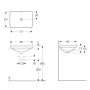 VARIFORM умывальник встраиваемый в столешницу, прямоугольный, 55*40см, без отверстия, с переливом, глазурованный снизу