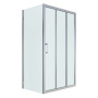 LEXO душевая кабина 100*80*195см с 3хсекционной раздвижной дверью, прозрачное стекло 6мм, хром