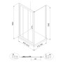 LEXO душевая кабина 100*80*195см с 3хсекционной раздвижной дверью, прозрачное стекло 6мм, хром