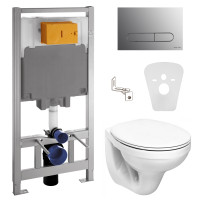 Комплект: IDOL унитаз подвесной сиденье мягкое + VOLLE MASTER комплект инсталляции 4в1, хром (укр.)