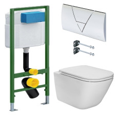Комплект: GAP Rimless унитаз подвесной с сиденьем Slim, с микролифтом + VIEGA комплект инсталляции Standart 3в1