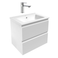 Комплект: LEON тумба подвесная, 2 ящика + умывальник накладной + смеситель 15201100