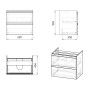 Комплект: LEON тумба подвесная, 2 ящика + умывальник накладной + смеситель 15201100