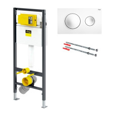 Комплект инсталляции для унитаза Prevista Dry 771973 (3 в 1), клавиша 773793