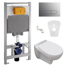 Набор инсталляционный: MARO New унитаз подвесной, сиденье мягкое, VOLLE MASTER инсталляция для унитаза 4в1, клавиша хром